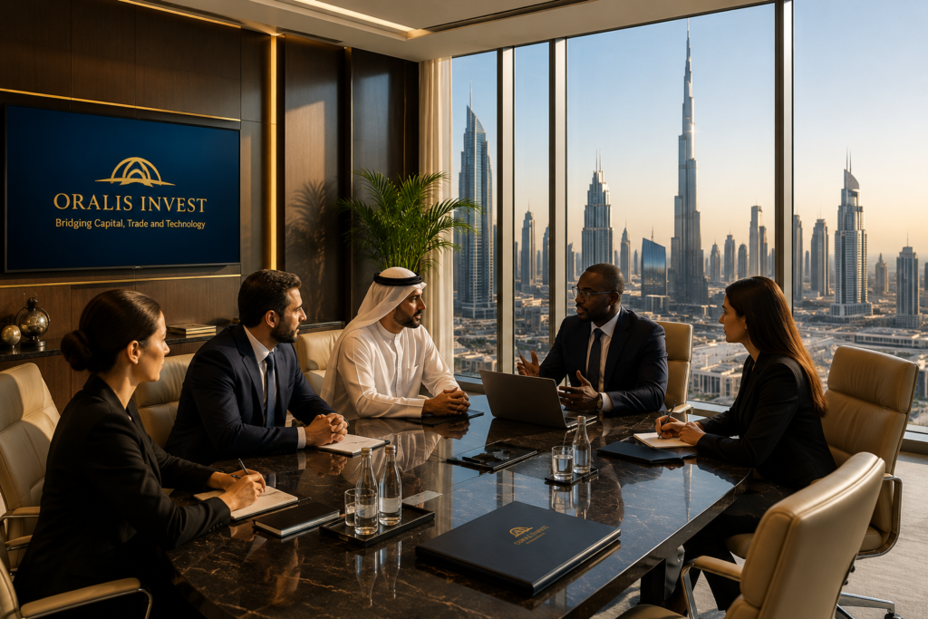 International business meeting investors and strategic partners